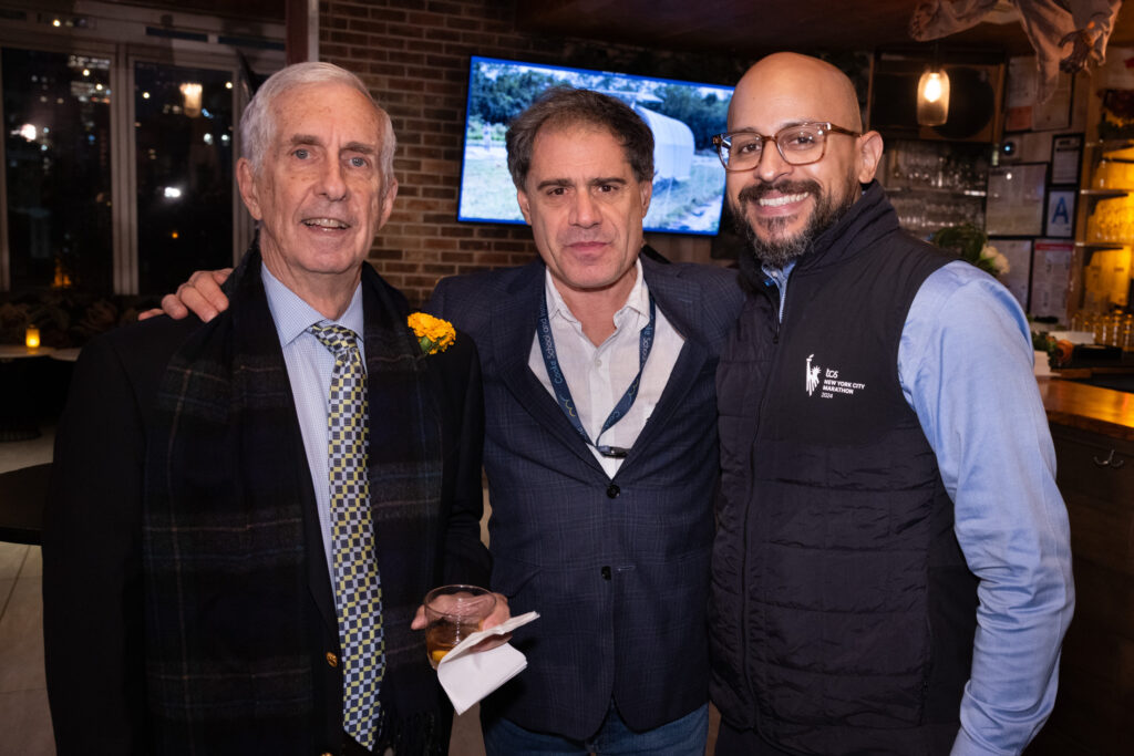Founding parent Tom Robards, Dr. Francis Tabone, and honoree Nick Jerez at the 2025 Founders Celebration